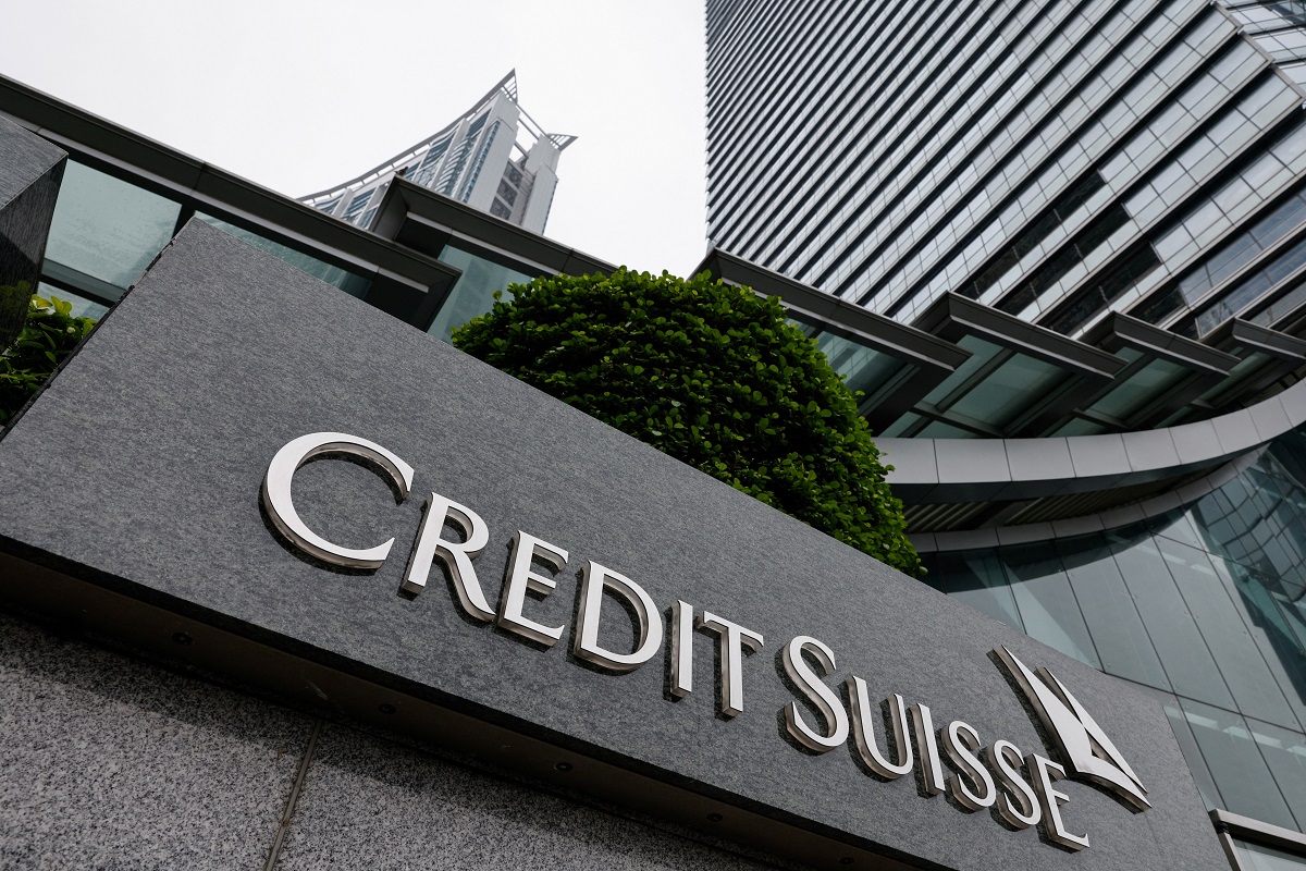 The logo of Credit Suisse bank is seen outside its office building in Hong Kong March 20, 2023. (Reuters pic)
